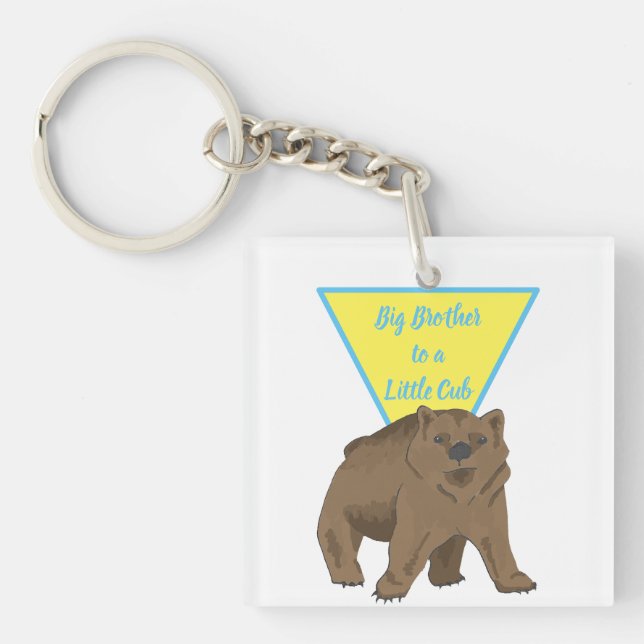 Big Brother Grizzly Bear Cub Key Ring (Front)
