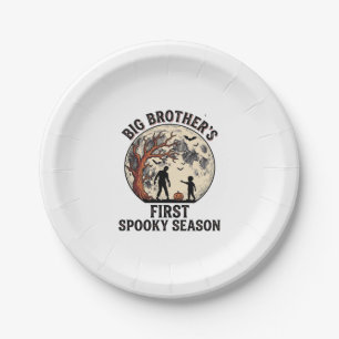 Big Brother Halloween First Spooky Season Vintage  Paper Plate