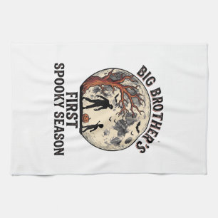 Big Brother Halloween First Spooky Season Vintage Tea Towel