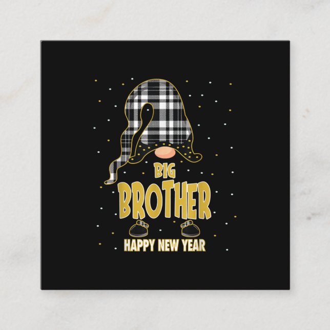 Big Brother Happy New Year| Matching gift Square Business Card (Front)