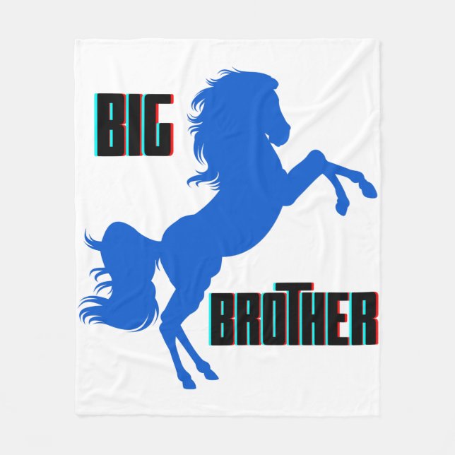 Big Brother Horse Rearing Fleece Blanket (Front)