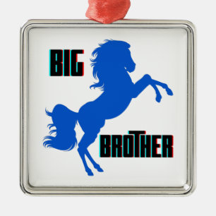 Big Brother Horse Rearing Metal Tree Decoration