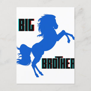Big Brother Horse Rearing Postcard