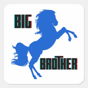 Big Brother Horse Rearing Square Sticker