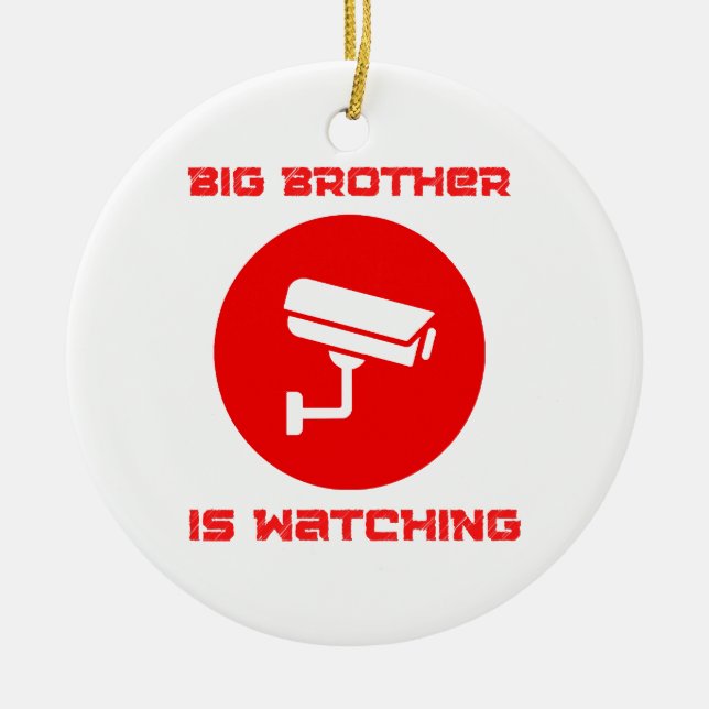 Big Brother is Watching  1984 ingsoc Ceramic Tree Decoration (Front)