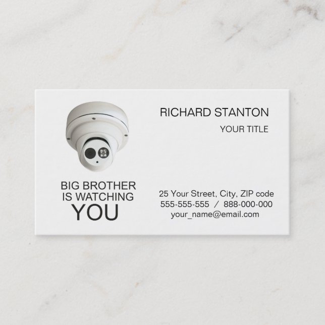 Big brother is watching you business card (Front)