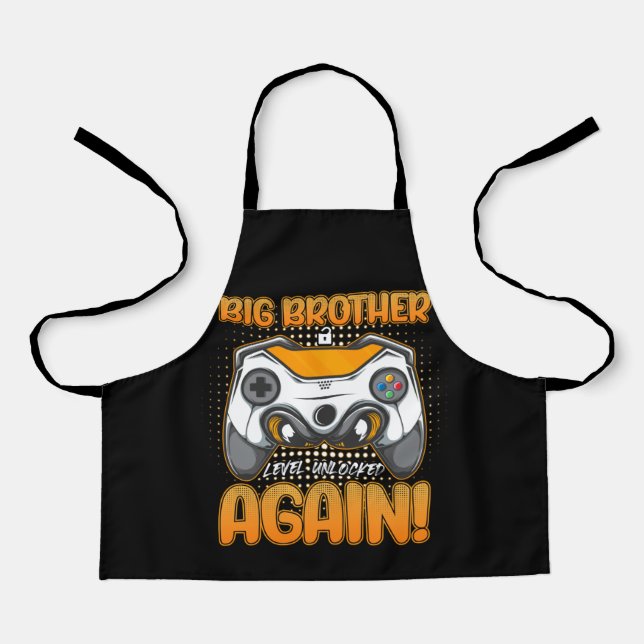 Big Brother Level Unlocked Again Boys Gaming Gamer Apron (Front)
