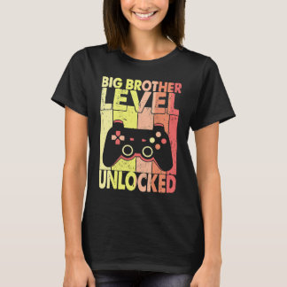 Big Brother Level Unlocked Vintage Gamer Big Bro T-Shirt