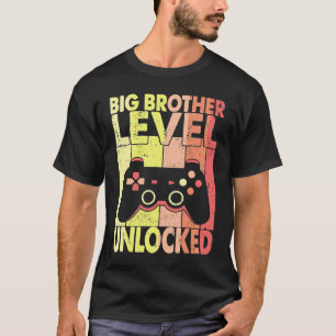 Big Brother Level Unlocked Vintage Gamer Big Bro T-Shirt