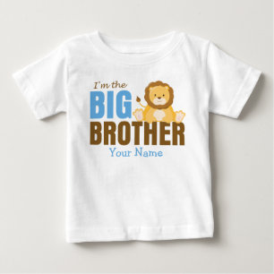 Big Brother Lion Blue Personalised Baby T-Shirt