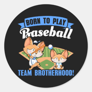 Big Brother Little Brother - Baseball Players Classic Round Sticker
