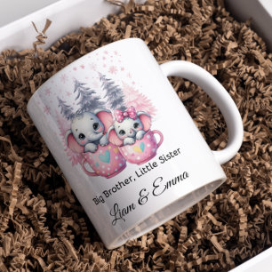 Big Brother Little Sister Elephant Christmas Mug