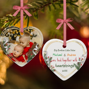 Big Brother Little Sister Sibling Love Photo  Ceramic Tree Decoration