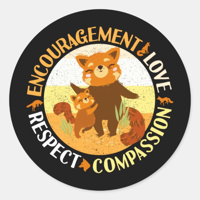 Big Brother Love - Sibling Bonding Fox Classic Round Sticker (Front)