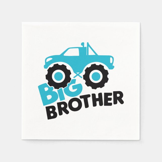 Big Brother Monster Truck Napkin (Front)