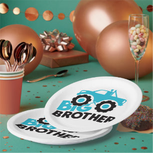 Big Brother Monster Truck Paper Plate