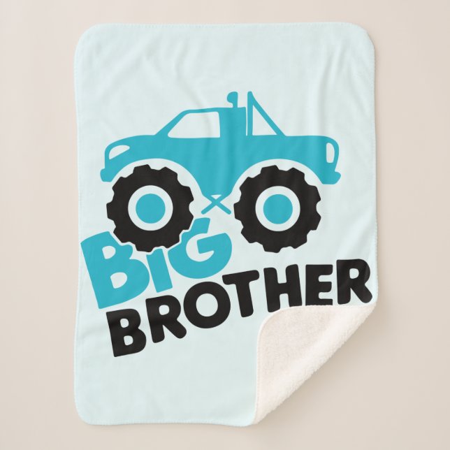 Big Brother Monster Truck Sherpa Blanket (Front)