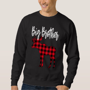 Big Brother Moose Buffalo Red Plaid Christmas Paja Sweatshirt