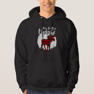 Big Brother Moose Red Plaid Buffalo Matching Famil Hoodie