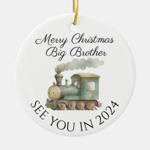 Big Brother new baby pregnancy announcement design Ceramic Tree Decoration