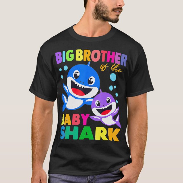 Big Brother Of The Baby Shark Birthday Big Brother T-Shirt (Front)