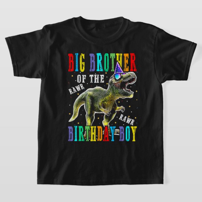 BIG BROTHER Of The Birthday Boy Dinosaur T-Shirt (Laydown)