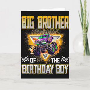 Big Brother Of The Birthday Boy Monster Truck Birt Card