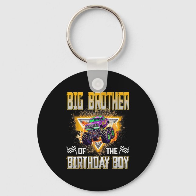 Big Brother Of The Birthday Boy Monster Truck Birt Key Ring (Front)