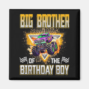 Big Brother Of The Birthday Boy Monster Truck Birt Magnet