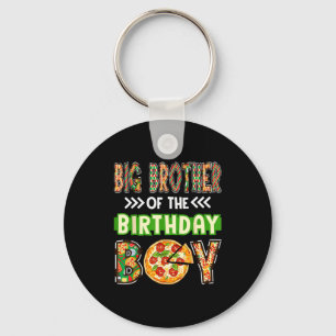 Big brother of the boy birthday boy pizza lover key ring