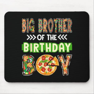 Big brother of the boy birthday boy pizza lover mouse mat