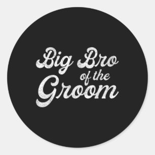 Big Brother Of The Groom Shirts For Men Boys, Bach Classic Round Sticker