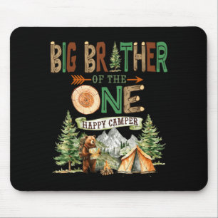 Big brother of the one happy camper 1st birthday mouse mat