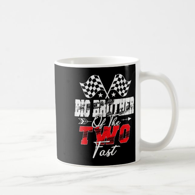 Big Brother Of The Two Fast Second Birthday Racing Coffee Mug (Right)