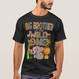 Big Brother Of The Wild One 1st Birthday Boy Safar T-Shirt