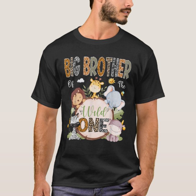 Big Brother Of The Wild One 1St Birthday Safari An T-Shirt (Front)
