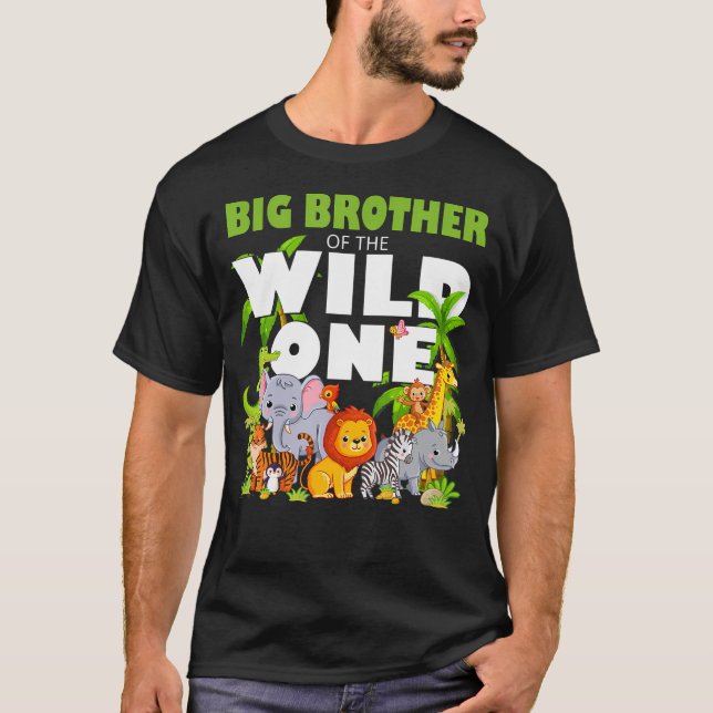Big Brother of the Wild One Zoo Birthday Safari An T-Shirt (Front)