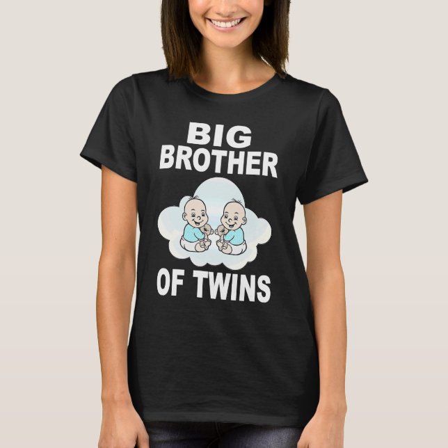 Big Brother Of Twins  Twin Boys Older Brother T-Shirt (Front)
