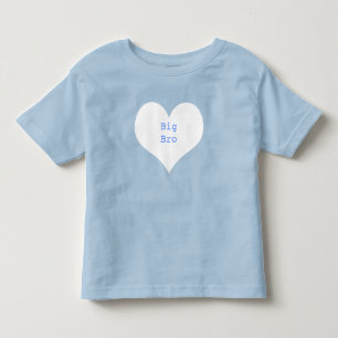 Big Brother Personalised Blue and White Heart Toddler T-Shirt