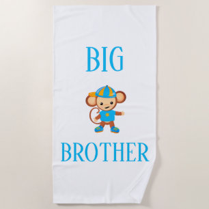 Big Brother Personalised Monkey Custom Text Beach Towel