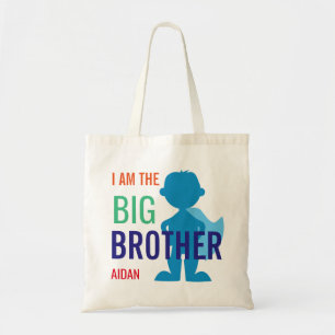 Big Brother Personalised Superhero Silhouette Boys Tote Bag
