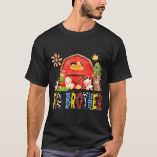 Big Brother Red Farm Cow Birthday Boy Matching Fam T-Shirt