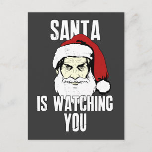 Big Brother Santa Claus Is Watching You Holiday Postcard