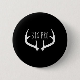 Big Brother Shirt - Boys Deer Antlers Hunting 6 Cm Round Badge