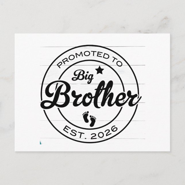 big brother shirt, promoted to big brother shirt,  postcard (Front)
