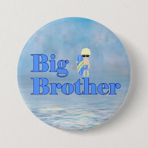 Big Brother Surfer Boy Sibling 7.5 Cm Round Badge