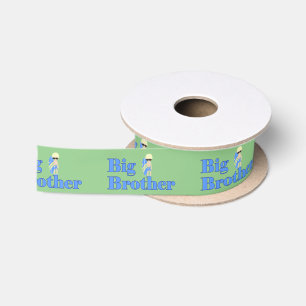 Big Brother Surfer Boy Sibling Green Satin Ribbon