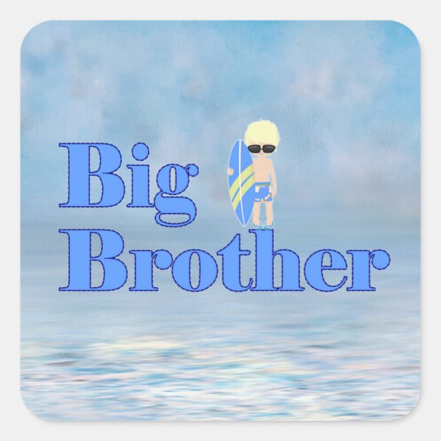 Big Brother Surfer Boy Sibling      Rectangular St Square Sticker (Front)