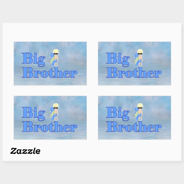 Big Brother Surfer Boy Sibling      Rectangular Sticker (Sheet)