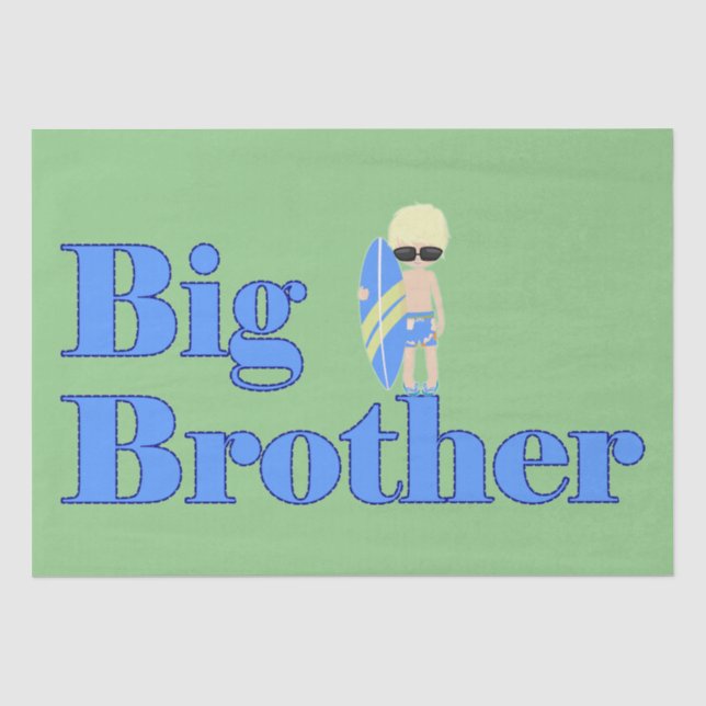 Big Brother Surfer Boy Sibling Tissue Paper (Front)